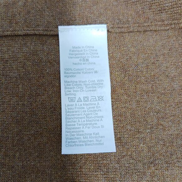 J. Crew Open Front Cardigan, Maple Brown, Med-Petite, Front Pockets, 100% Cotton - Picture 11 of 13